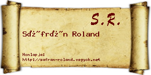Sáfrán Roland névjegykártya